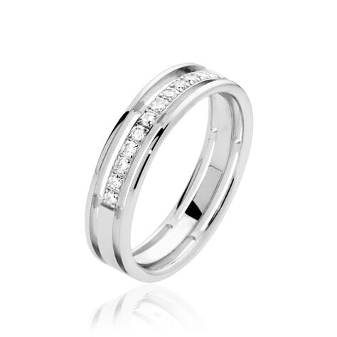 Alliance Serti Grains Ajoures Or Blanc Diamant - Alliances Unisex | Histoire d&rsquo;Or