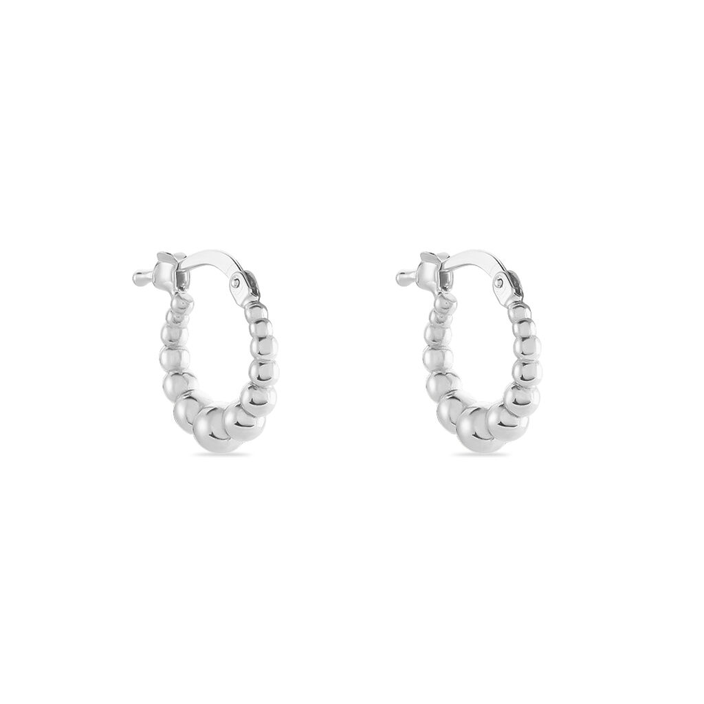 Créoles Sofia Argent Blanc - Boucles d'oreilles créoles Femme | Histoire d’Or
