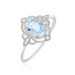 Bague Amance Or Blanc Topaze Et Oxyde De Zirconium - Bagues solitaires Femme | Histoire d’Or