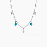 Collier Adiva Argent Blanc Turquoise - Colliers fantaisie Femme | Histoire d&rsquo;Or