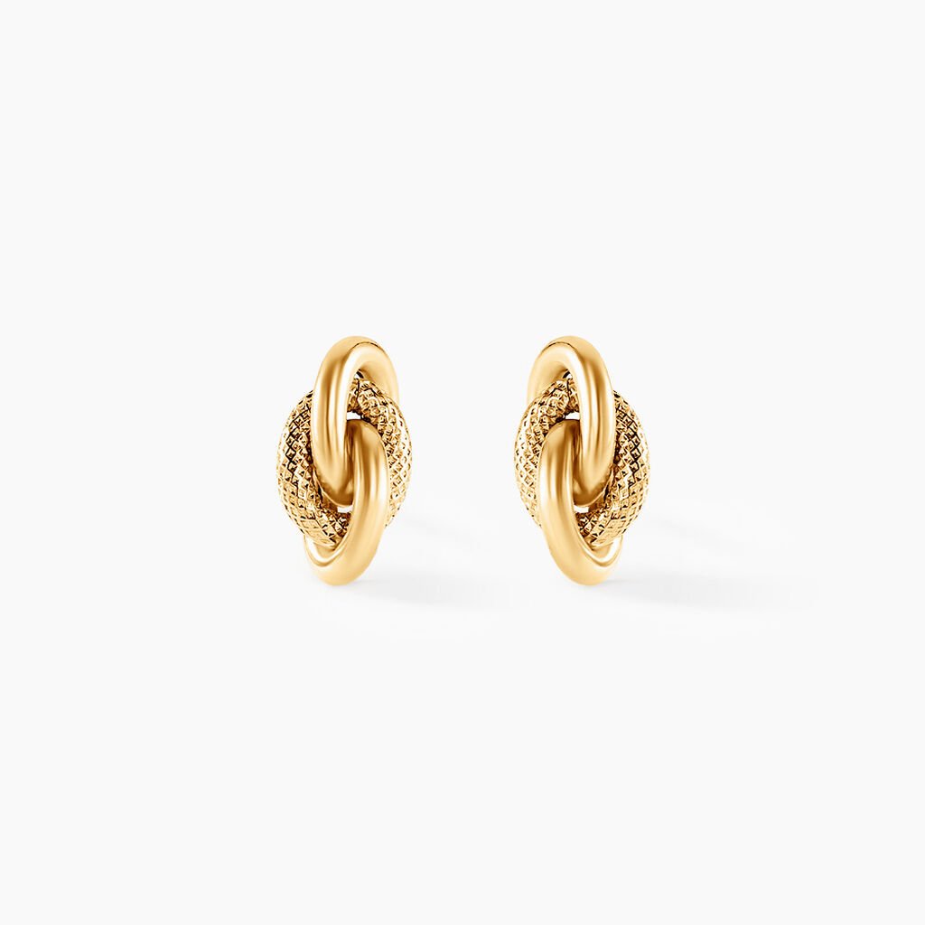 Boucles D'oreilles Puces Niko Or Jaune - Clous d'oreilles Famille | Histoire d&rsquo;Or
