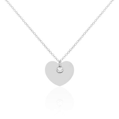 Collier Sautoir Ylla Argent Blanc Oxyde De Zirconium - Sautoirs Femme | Histoire d’Or