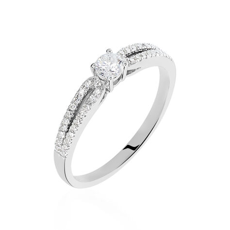 Bague Solitaire Katalina Or Blanc Diamant - Bagues solitaires Femme | Histoire d’Or