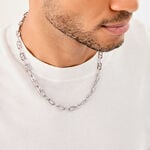 Collier M&eacute;tal Acier Argent&eacute; - Colliers fantaisie Homme | Histoire d&rsquo;Or