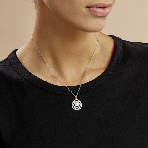 Collier Matilda Argent Blanc Perle De Culture Et Oxyde De Zirconium - Colliers Femme | Histoire d’Or