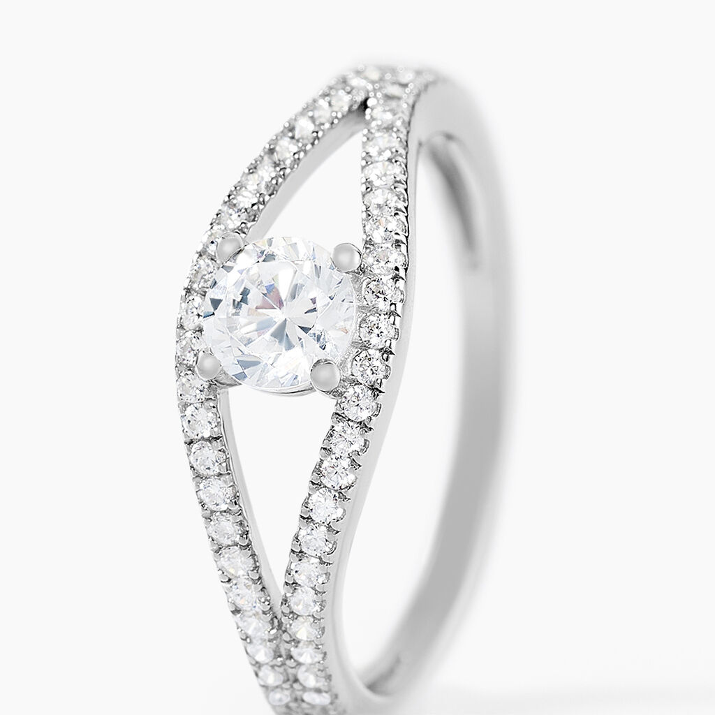 Bague Danice Argent Blanc Oxyde De Zirconium - Bagues solitaires Femme | Histoire d&rsquo;Or
