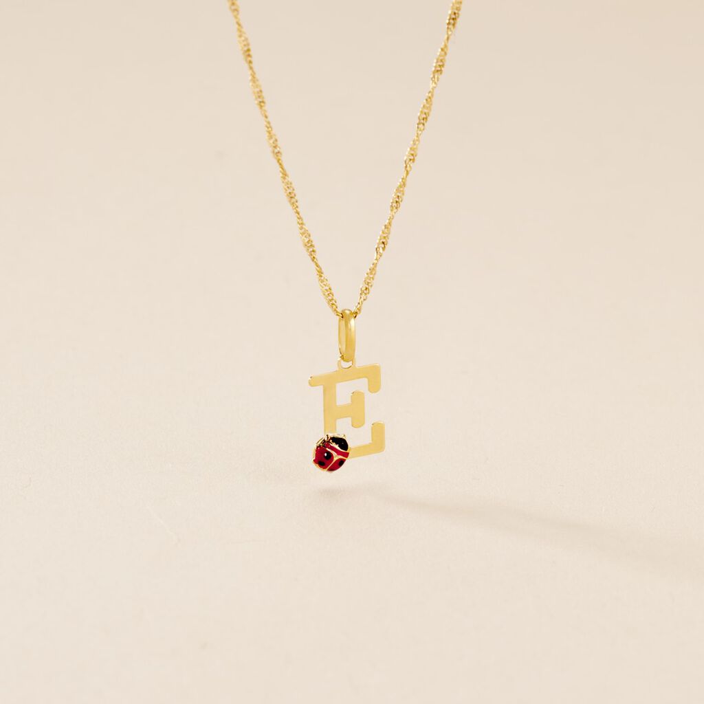 Pendentif Helidie Coccinelle Lettre Or Jaune - Pendentifs Enfant | Histoire d&rsquo;Or