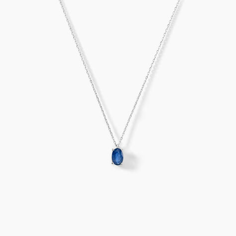 Collier Ovale Or Blanc Saphir - Colliers Femme | Histoire d’Or