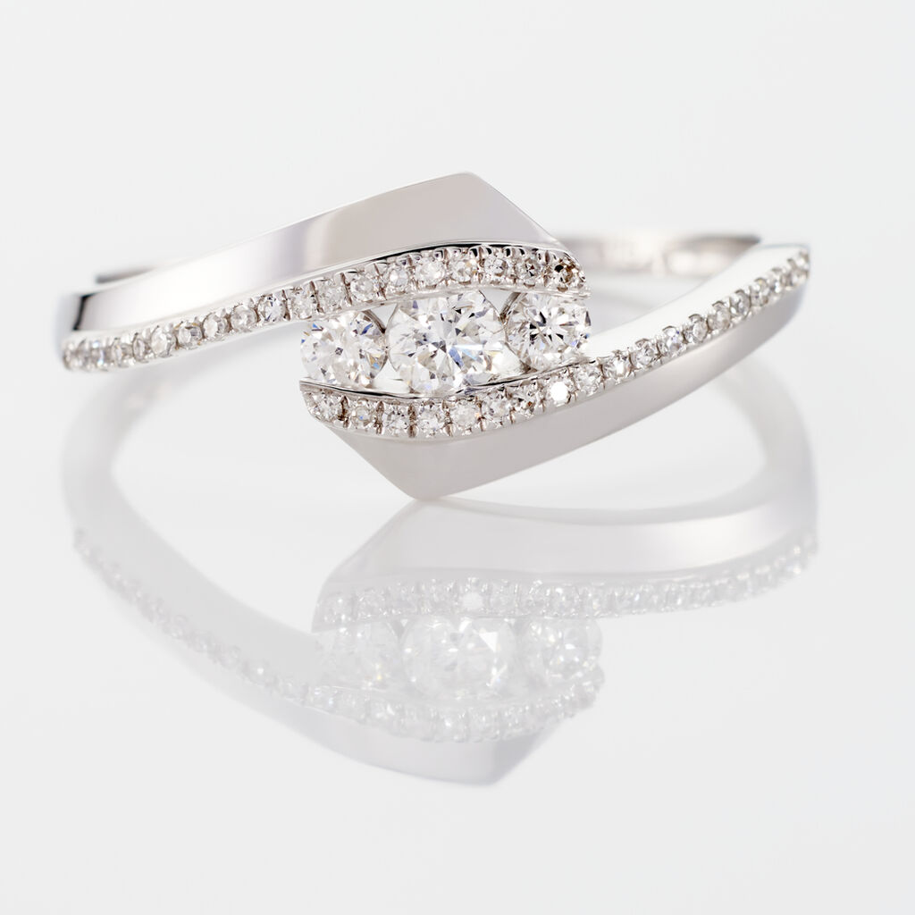 Bague Barbara Or Blanc Diamant - Bagues avec pierre Femme | Histoire d’Or