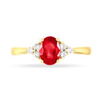 Bague Lea Or Jaune Rubis Et Diamant - Bagues solitaires Femme | Histoire d&rsquo;Or