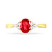 Bague Lea Or Jaune Rubis Et Diamant - Bagues solitaires Femme | Histoire d’Or