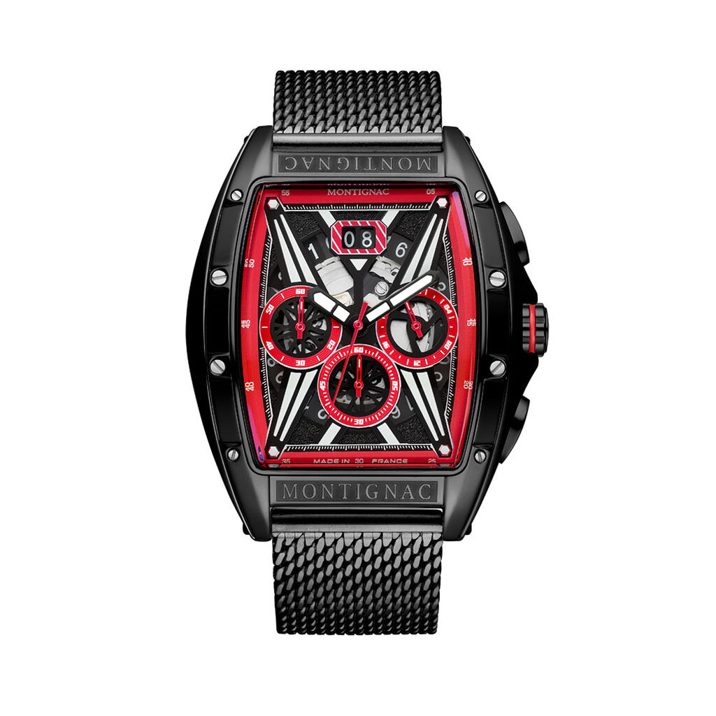 Montre Montignac Tonneau Noir - Montres Homme | Histoire d&rsquo;Or