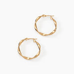 Cr&eacute;oles Lenna Torsad&eacute;e Plaqu&eacute; Or Jaune - Boucles d'oreilles cr&eacute;oles Femme | Histoire d&rsquo;Or