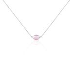 Collier Evren Argent Blanc Quartz Rose - Ras de cou Femme | Histoire d&rsquo;Or