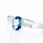 Bague Royanne Or Blanc Topaze Et Oxyde De Zirconium - Bagues solitaires Femme | Histoire d&rsquo;Or