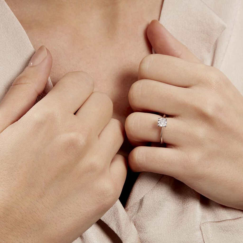 Bague Solitaire Dream Or Blanc Diamant - Bagues solitaires Femme | Histoire d’Or