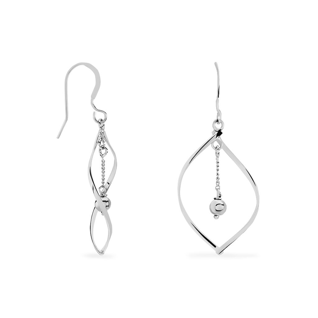 Boucles D'oreilles Pendantes Melaine Argent Blanc - Boucles d'oreilles fantaisie Femme | Histoire d’Or