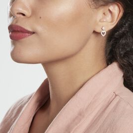 Boucles D'oreilles Puces Leherennus Argent Oxyde De Zirconium - Boucles d'Oreilles Coeur Femme | Histoire d’Or