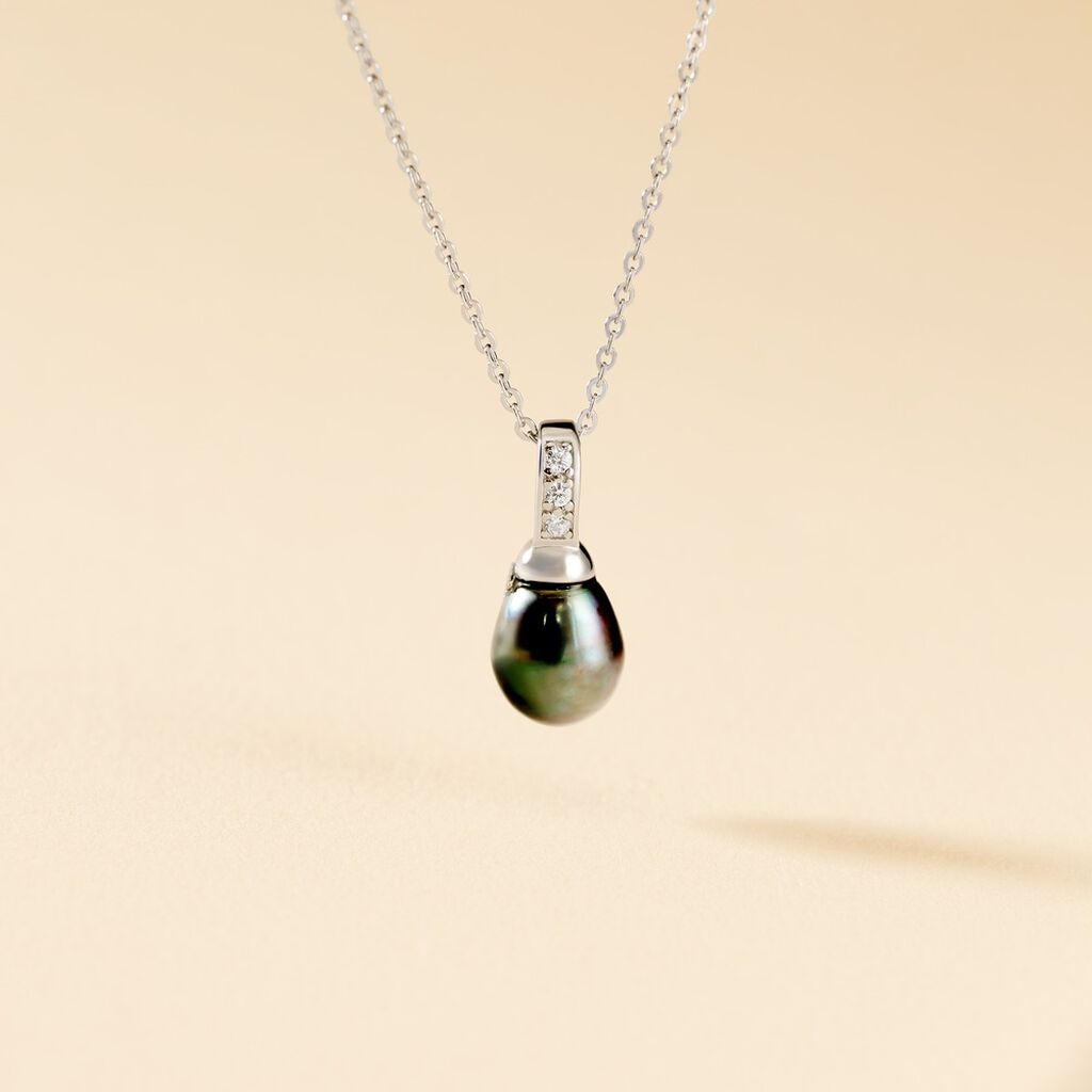 Collier Sara-luna Argent Blanc Perle De Culture Et Oxyde De Zirconium - Colliers fantaisie Femme | Histoire d&rsquo;Or