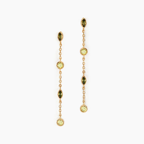 Boucles D'oreilles Pendantes Angelica Plaque Or Jaune Oxyde Zirconium - Boucles d'oreilles fantaisie Femme | Histoire d’Or