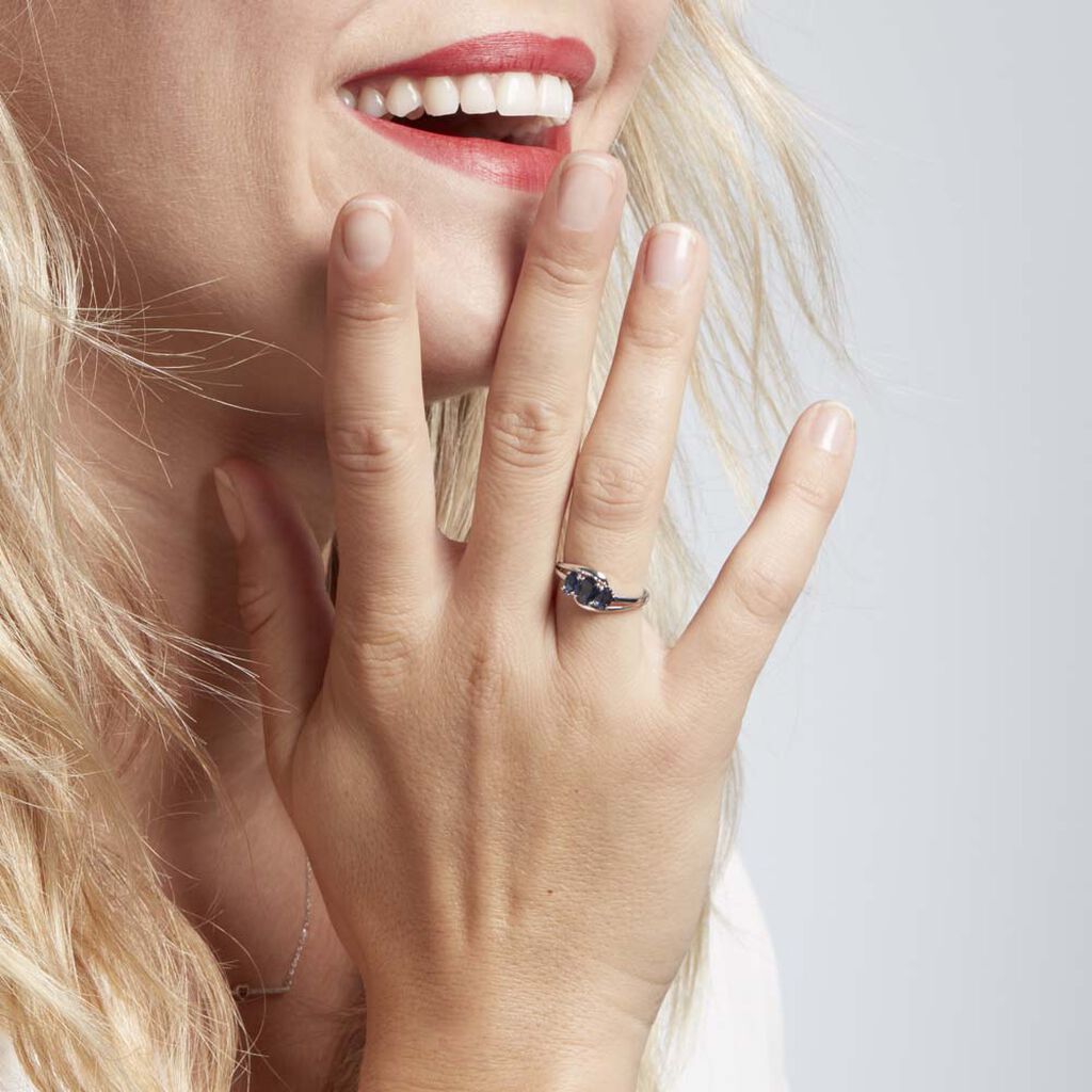 Bague Or Blanc Jaire Saphir - Bagues avec pierre Femme | Histoire d’Or