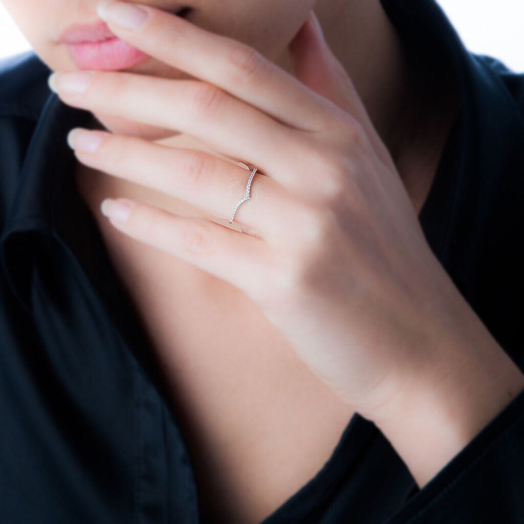 Bague Dounia Or Blanc Oxyde De Zirconium - Bagues avec pierre Femme | Histoire d’Or