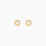 Boucles D'Oreilles Puces Mette Or Jaune Oxyde De Zirconium - Clous d'oreilles Femme | Histoire d&rsquo;Or