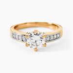 Bague Solitaire Stevie Plaqu&eacute; Or Jaune Oxyde De Zirconium - Bagues solitaires Femme | Histoire d&rsquo;Or