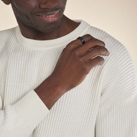 Bague Jourdan Homme Bada Tungstene Noir - Bagues Homme | Histoire d’Or