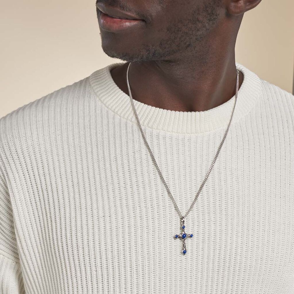 Collier Argent Blanc Aleksei - Colliers Homme | Histoire d’Or