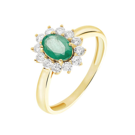 Bague Vladimir Or Jaune Emeraude Et Diamant - Bagues solitaires Femme | Histoire d’Or