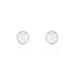 Boucles D'oreilles Puces Pastille Serti Clos Or Blanc Oxyde - Clous d'oreilles Femme | Histoire d’Or