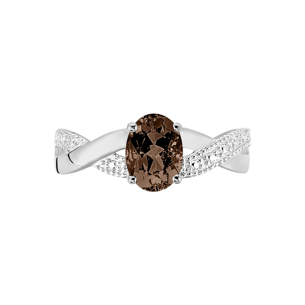 Bague Candice Or Blanc Quartz - Bagues solitaires Femme | Histoire d&rsquo;Or