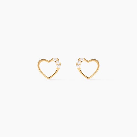 Boucles D'oreilles Puces Camomille Or Jaune Oxyde De Zirconium - Clous d'oreilles Enfant | Histoire d’Or