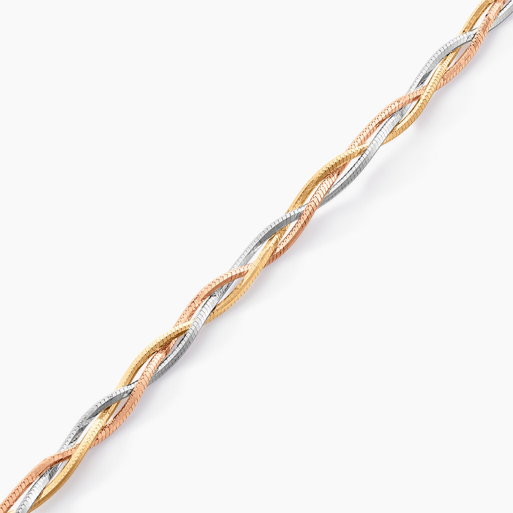 Bracelet Eira Argent Tricolore - Bracelets chaîne Femme | Histoire d’Or