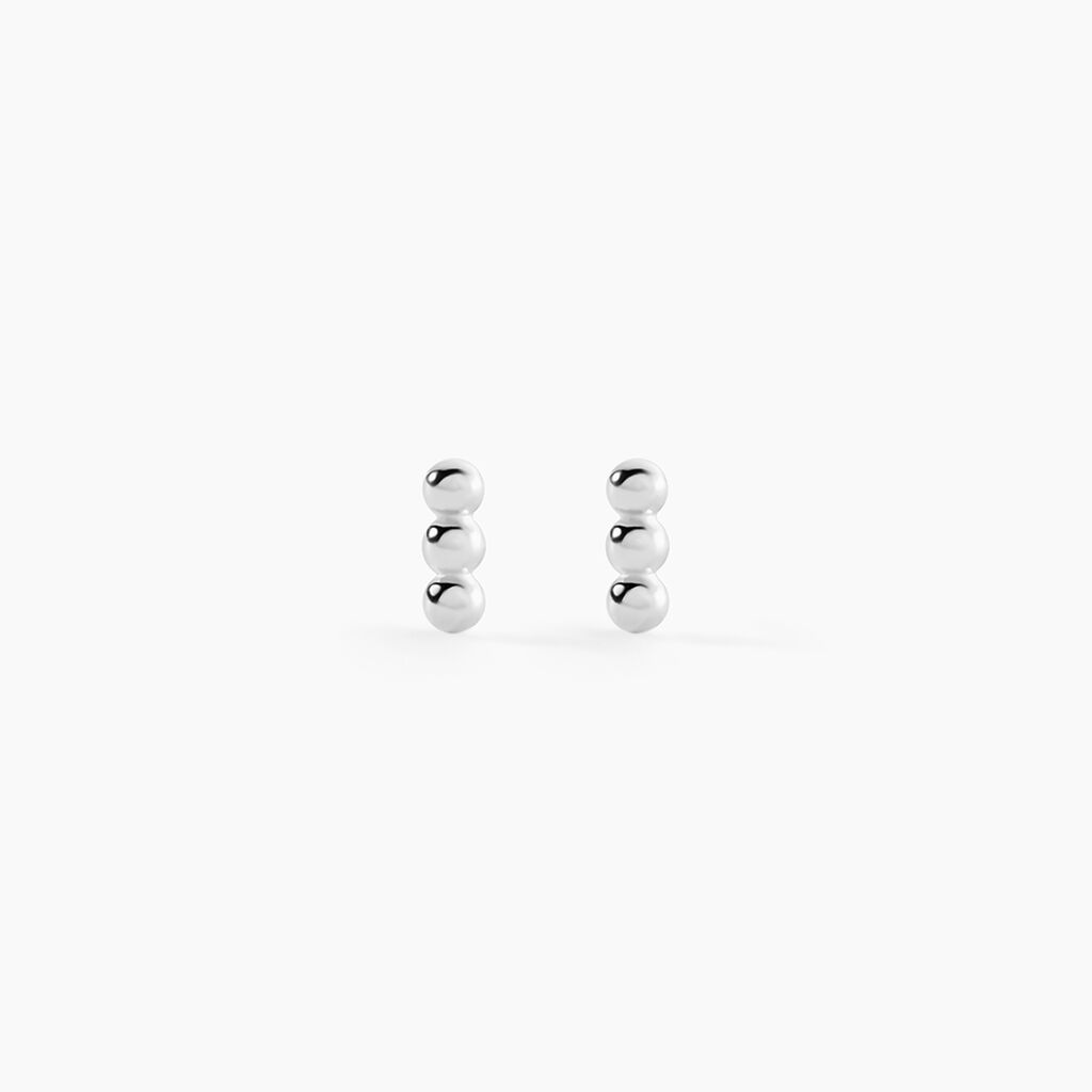 Boucles D'oreilles Puces Ina Argent Blanc - Boucles d'oreilles fantaisie Femme | Histoire d&rsquo;Or