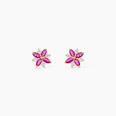 Boucles D'Oreilles Puces Danette Or Jaune Oxyde De Zirconium - Clous d'oreilles Femme | Histoire d&rsquo;Or