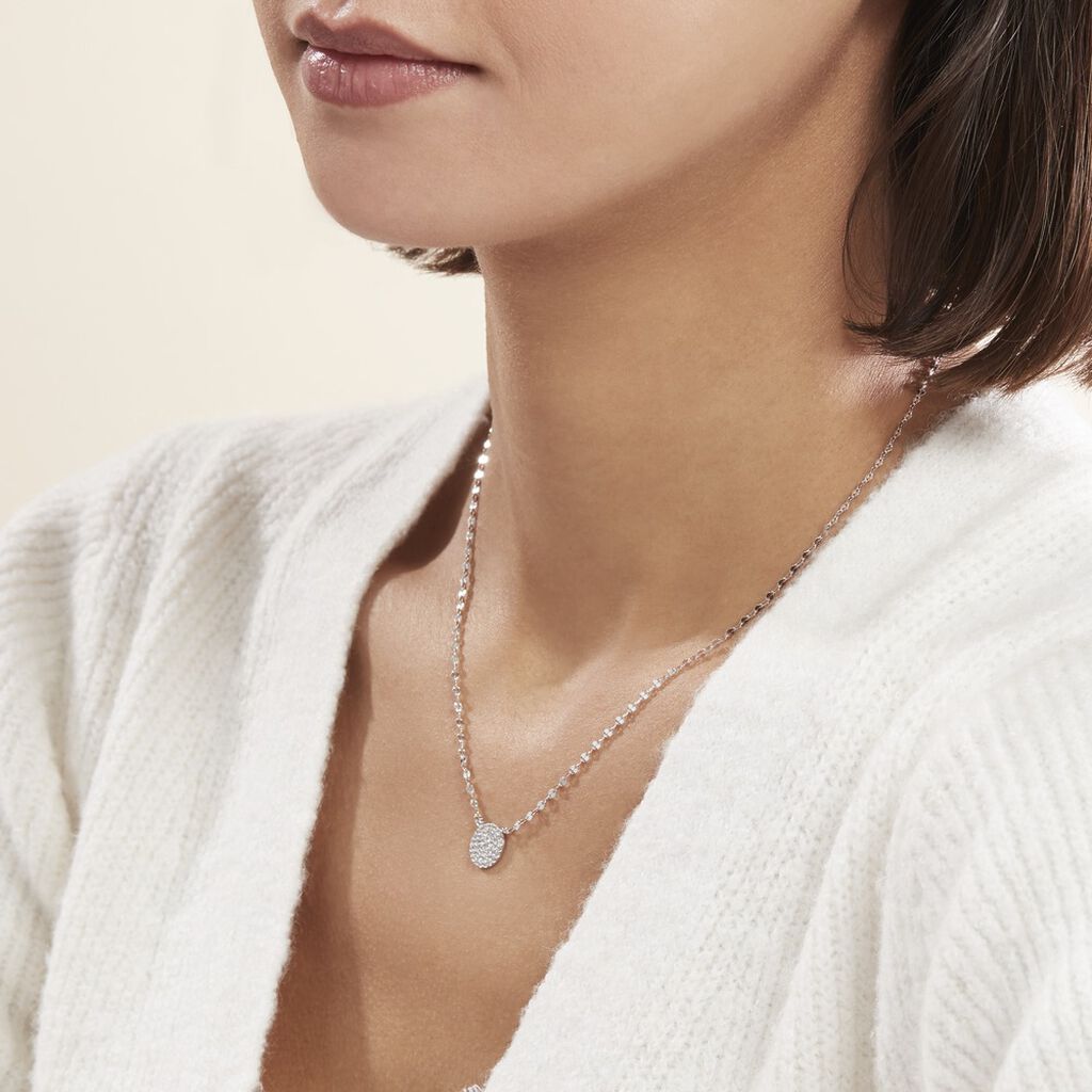 Collier Argent Blanc Turin Oxydes De Zirconium - Colliers fantaisie Femme | Histoire d’Or