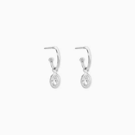 Cr&eacute;oles Ilvaae Argent Blanc Oxyde De Zirconium - Boucles d'oreilles cr&eacute;oles Femme | Histoire d&rsquo;Or