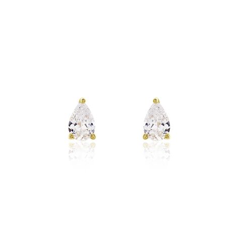 Boucles D'oreilles Puces Tierra Or Jaune Oxyde De Zirconium - Clous d'oreilles Femme | Histoire d’Or