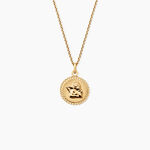 Pendentif Ange Rond Cisele Argent Dor&eacute; A L'Or 750/1000 - Pendentifs Communion Femme | Histoire d&rsquo;Or