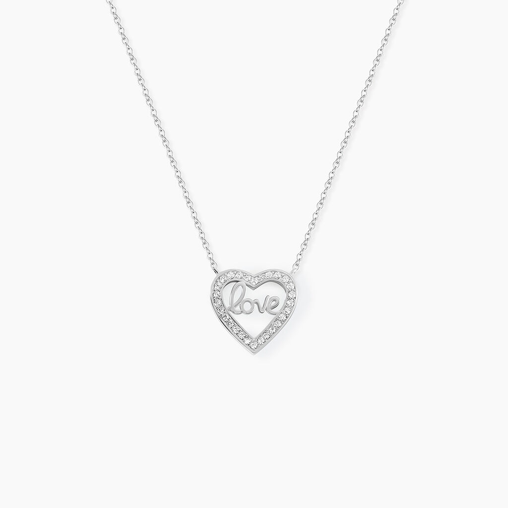 Collier Elansa Argent Blanc Oxyde De Zirconium - F&ecirc;te des m&egrave;res Femme | Histoire d&rsquo;Or