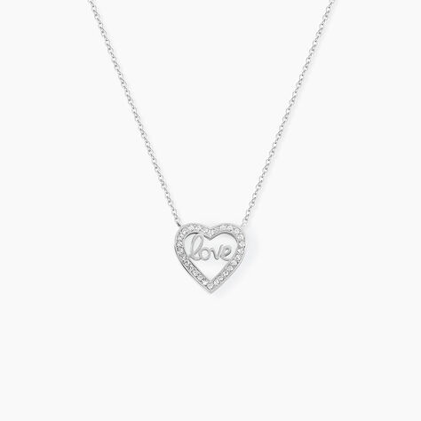 Collier Elansa Argent Blanc Oxyde De Zirconium - Colliers fantaisie Femme | Histoire d&rsquo;Or