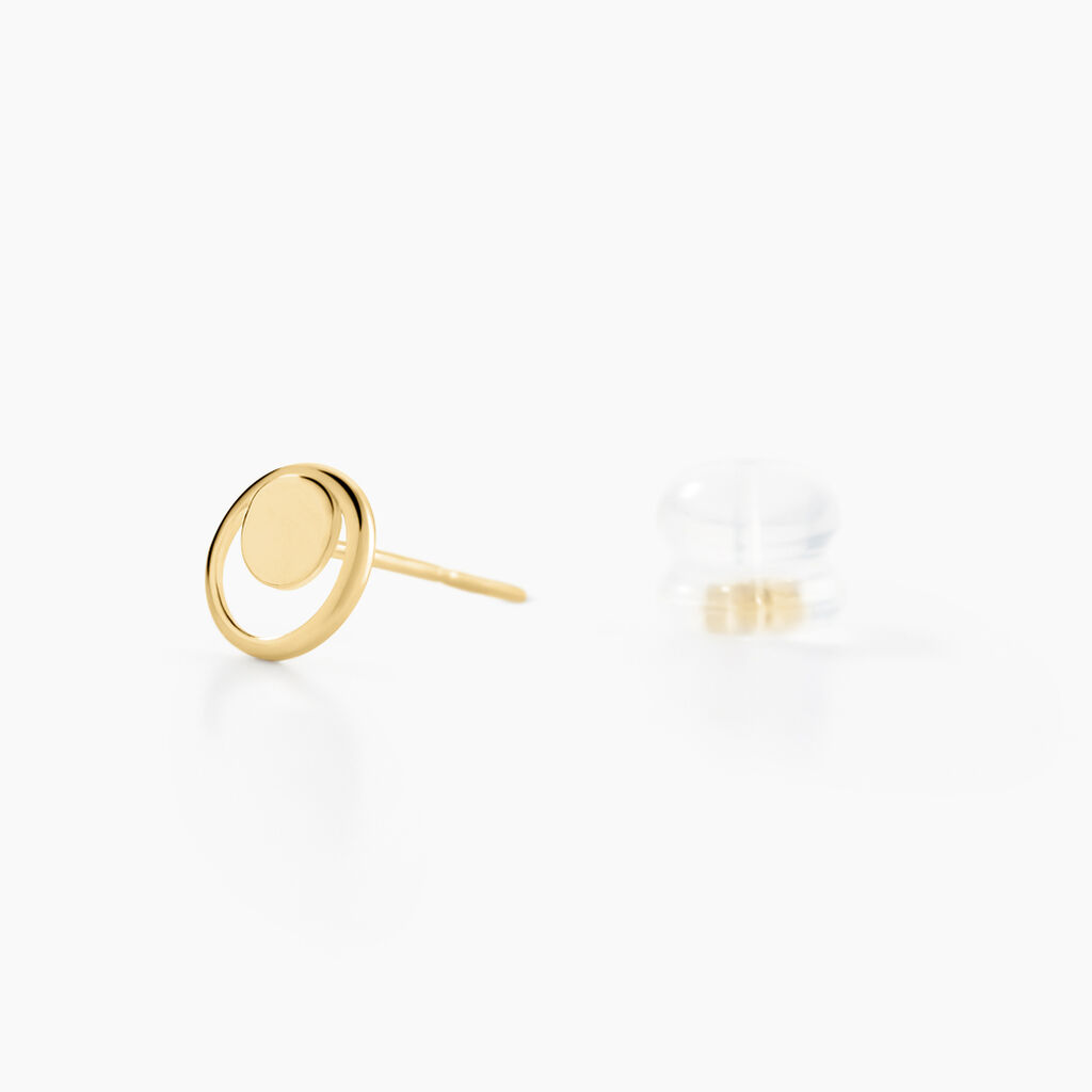 Boucles D'oreilles Puces Berangere Cercle 4 Or Jaune - Clous d'oreilles Femme | Histoire d’Or