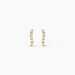 Boucles D'Oreilles Puces Dahina Argent Dor&eacute; A L'Or 750/1000 Oxyde De Zirconium - Boucles d'oreilles fantaisie Femme | Histoire d&rsquo;Or