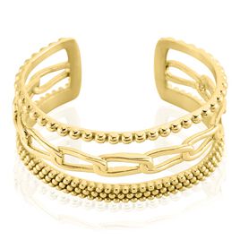 Bracelet Manchette Elain Acier Jaune - Bracelets fantaisie Femme | Histoire d’Or