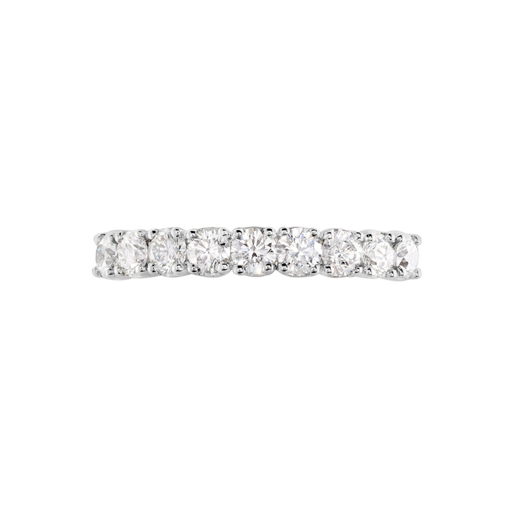 Demi Alliance Eloise Platine Blanc Diamant - Alliances Femme | Histoire d’Or