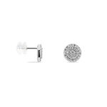 Boucles D'oreilles Puces Classic Or Blanc Oxyde De Zirconium - Clous d'oreilles Femme | Histoire d&rsquo;Or