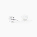Boucles D'oreilles Puces Or Blanc Katherina Oxyde De Zirconium - Clous d'oreilles Femme | Histoire d&rsquo;Or