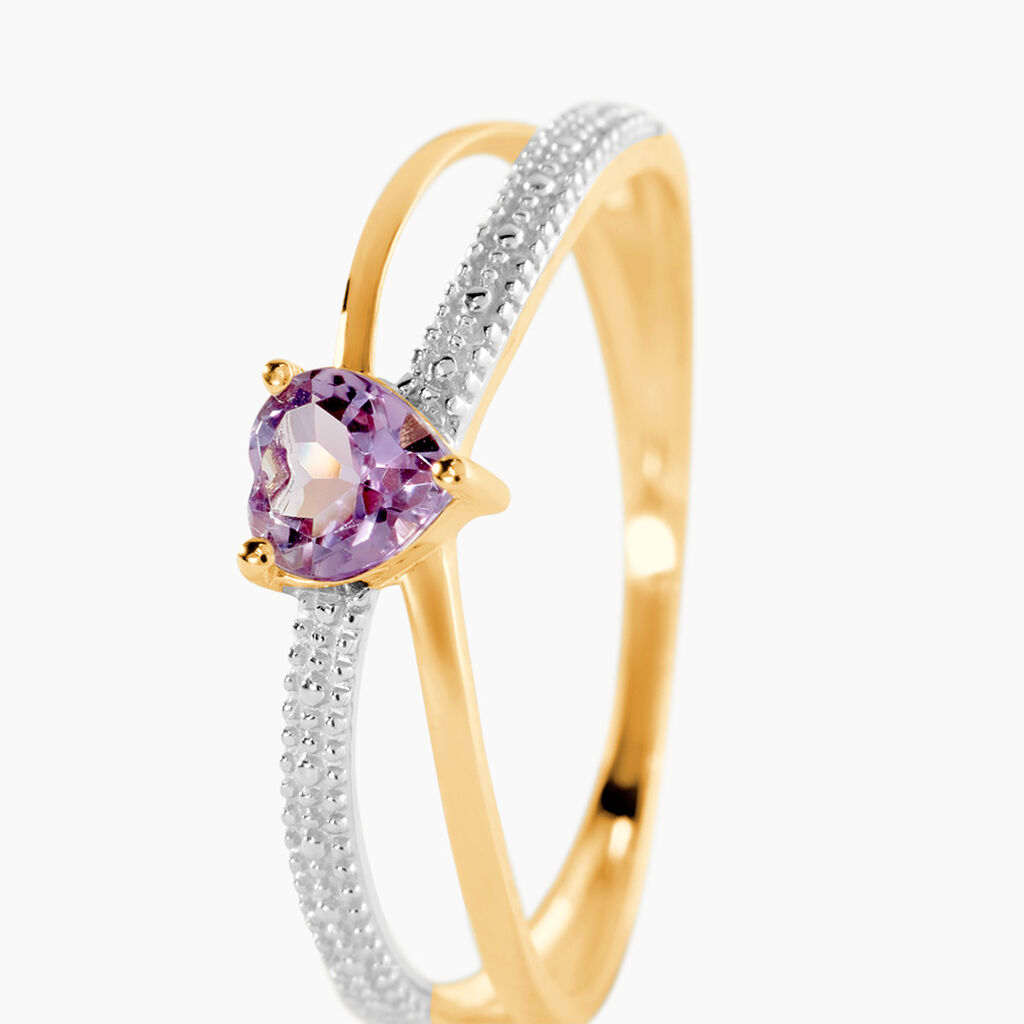 Bague Rory Or Jaune Amethyste - Bagues solitaires Femme | Histoire d&rsquo;Or